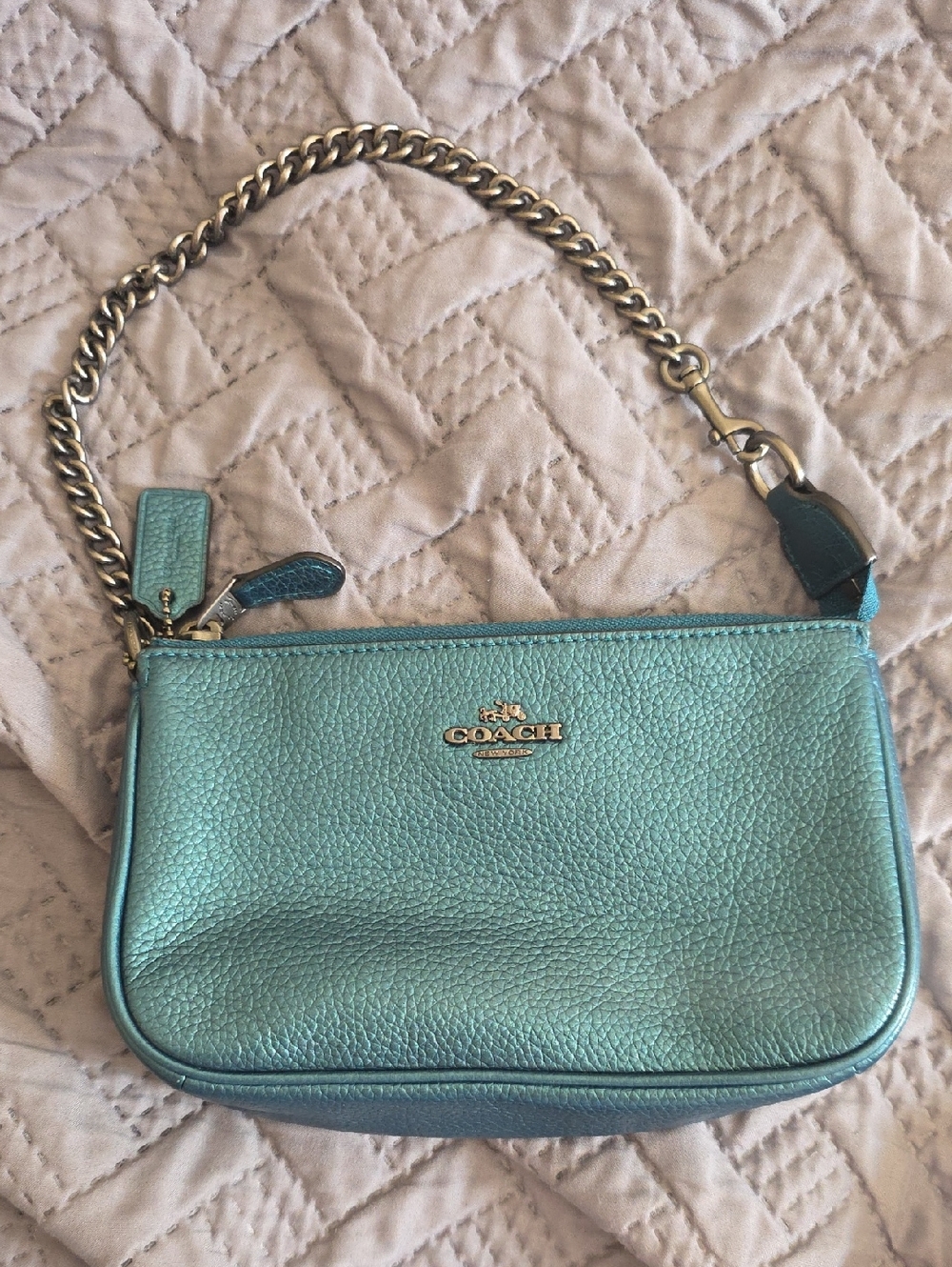 COACH Metallic Teal Nolita with Black Metallic Hardware - Rare 🥰